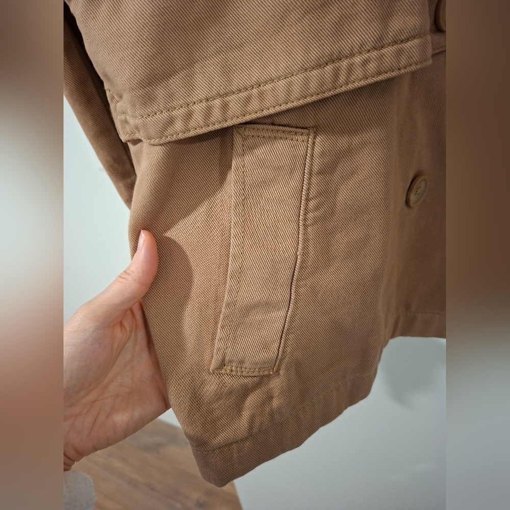 NWT Torrid Lightweight Tan 100% Cotton Twill Crop Trench (Size 1/1X) - Picture 6 of 11